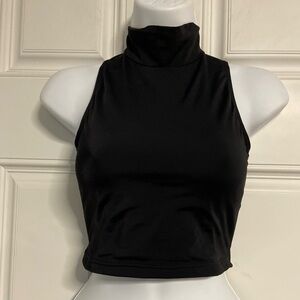 BALERA Black Criss-Cross Strap Mock Neck DANCE TOP